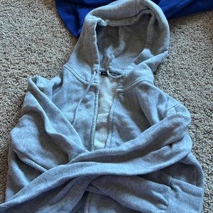 Brandy Melville cropped zip up in gray